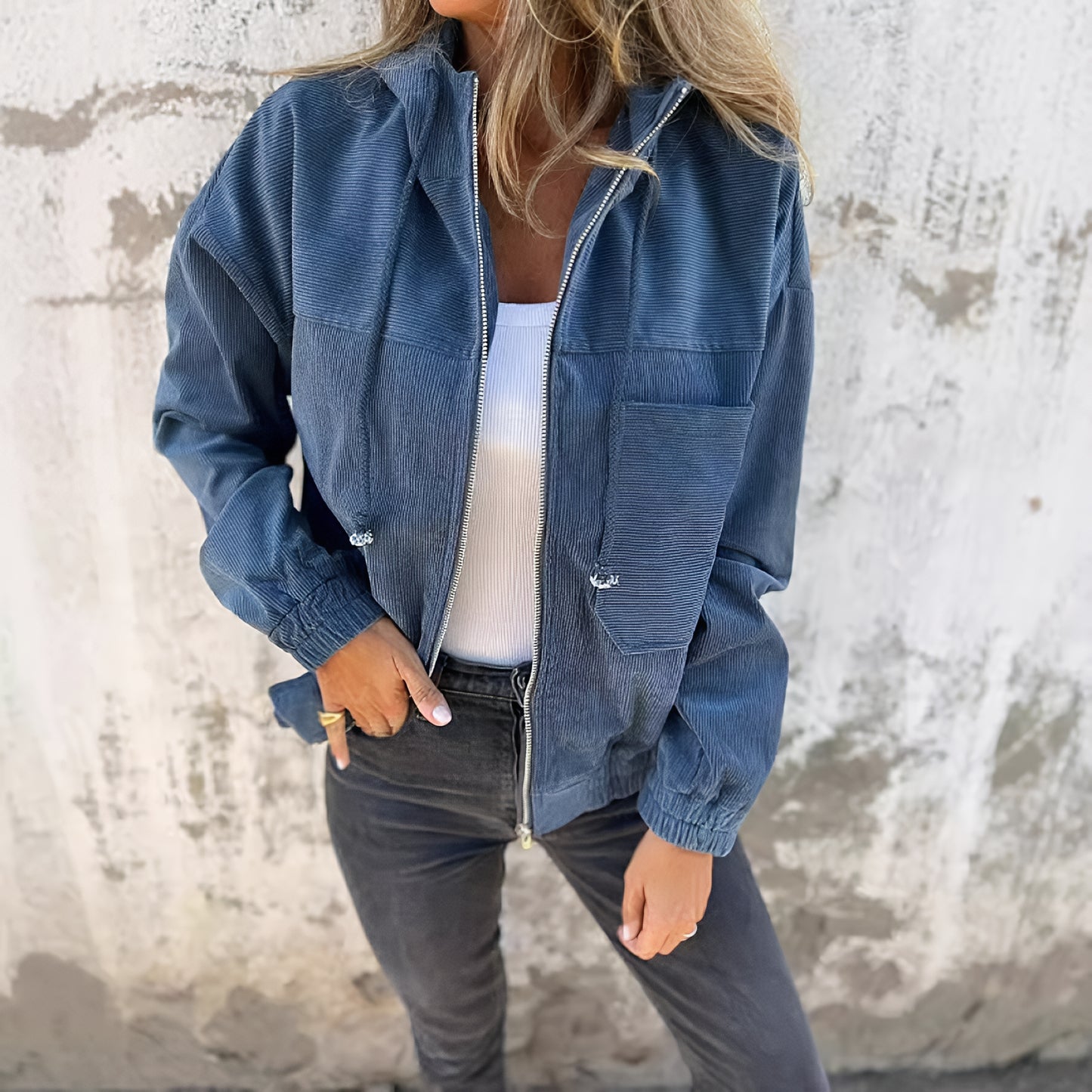Nova™ | Corduroy jas met capuchon – Stijlvol & comfortabel